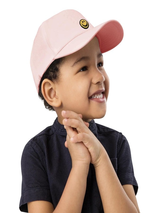 Bocianelli Smile Face Toddler Hat Baseball Cap for Boy Girls Baseball Hats Kids Soft Cotton Adjustable Cute Caps for 4-12 Years Pink - Image 2