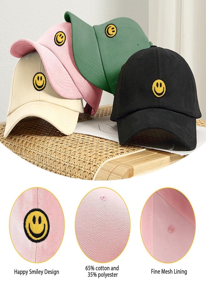 Bocianelli Smile Face Toddler Hat Baseball Cap for Boy Girls Baseball Hats Kids Soft Cotton Adjustable Cute Caps for 4-12 Years Pink - Image 4
