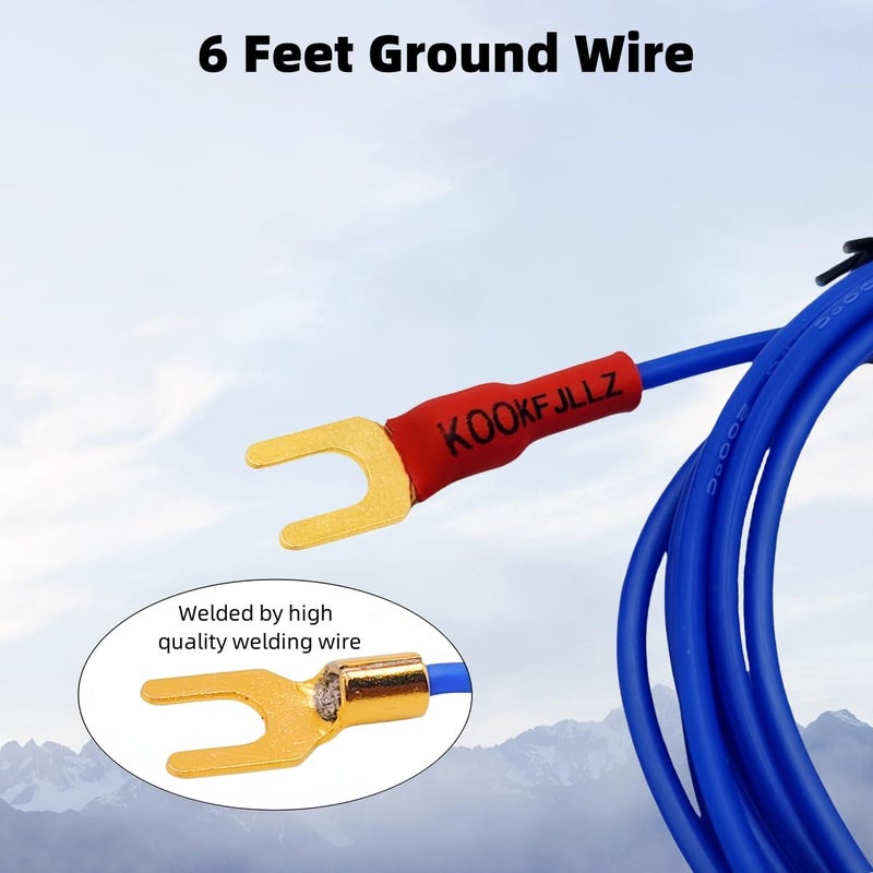 KOOKFJLLZ Phonograph Turntable Ground Wire, OFC Pure Copper Grounding Wire, Gold-Plated Spade Plugs for Magnetic Cartridge Turntables, 6 Foot (72 inch) Long Technics Phono Wire - Image 4