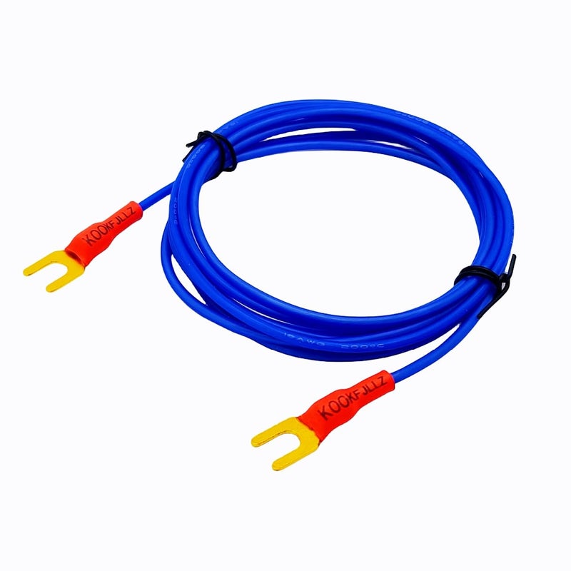KOOKFJLLZ Phonograph Turntable Ground Wire, OFC Pure Copper Grounding Wire, Gold-Plated Spade Plugs for Magnetic Cartridge Turntables, 6 Foot (72 inch) Long Technics Phono Wire - Image 1