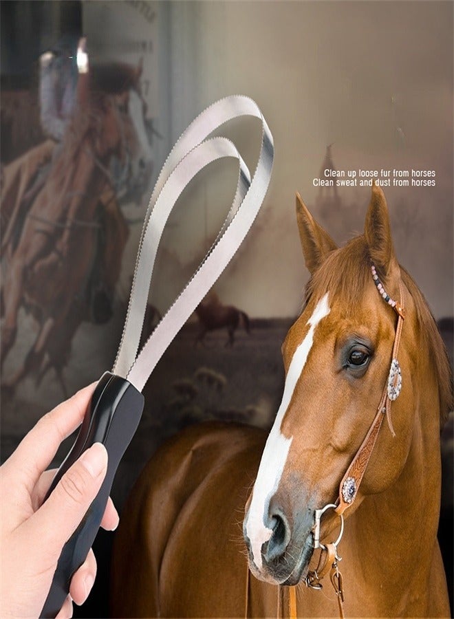 مجموعة تنظيف الخيل أداة تنظيف الخيل أداة تخفيف الحكة مشط خيل مشط السوط السيد السرج - Image 1