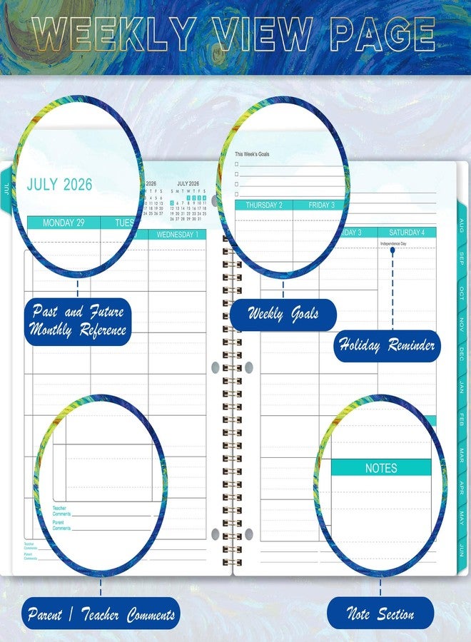 BooQool Student Planner 2026-2027 - July 2026 - June 2027 School Planner, 9" x 11", Weekly LessonPlanner, Twin- Wire Binding, Stickers, Perfect Organizer - Image 5