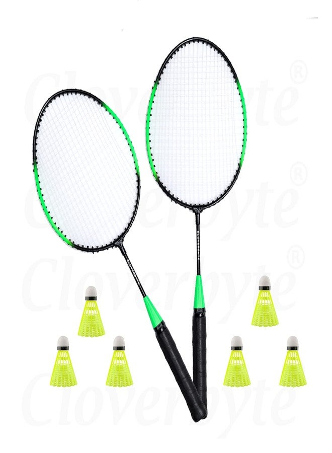 CLOVERBYTE Aluminium Exotic Green Kids Racket Set with 6 Shuttlecock for Kids Badminton Kit - Image 2