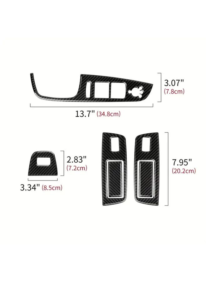 Carbon Fiber Trim Car Window Switch Control Panel Sticker Black Left Hand Drive for Audi Q7 4L 2008-2015 - Image 2