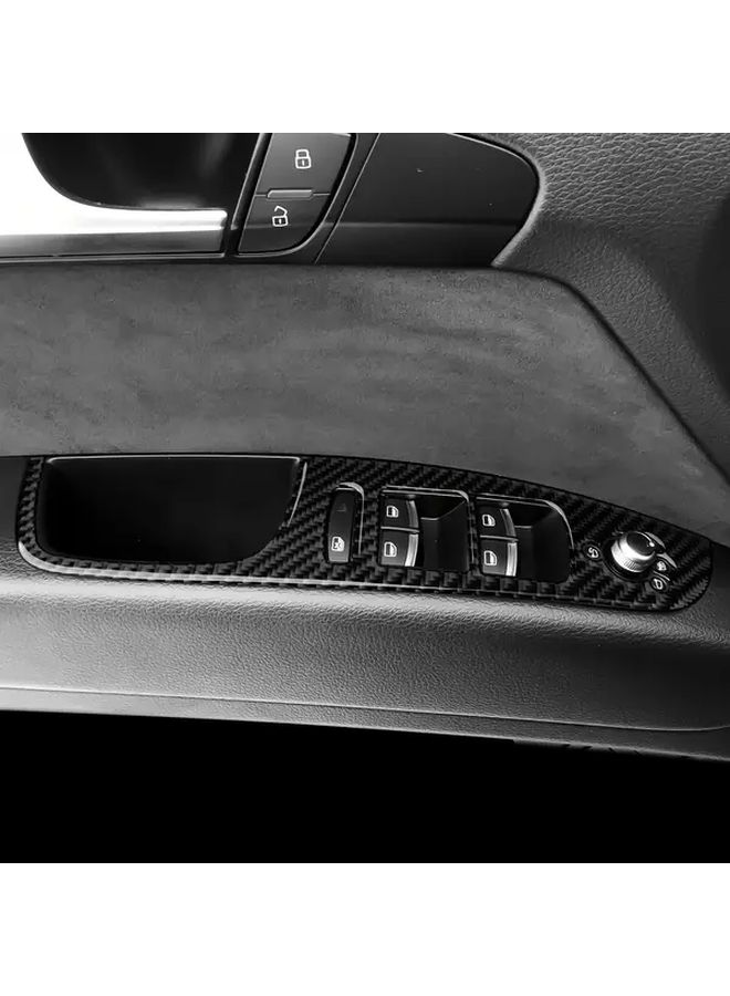 Carbon Fiber Trim Car Window Switch Control Panel Sticker Black Left Hand Drive for Audi Q7 4L 2008-2015 - Image 5