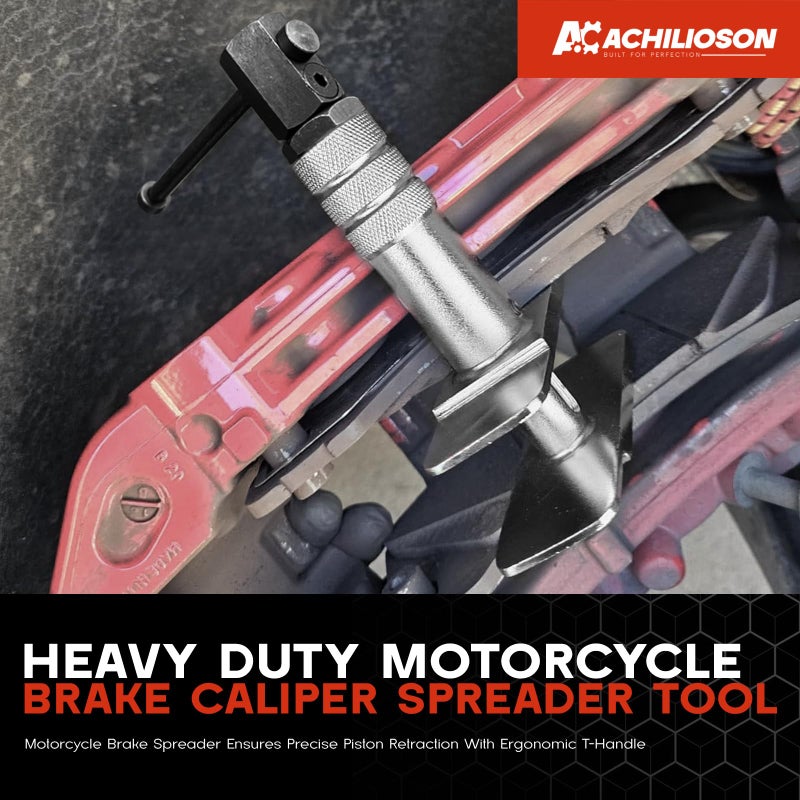Achilioson Heavy Duty Motorcycle Brake Caliper Spreader Tool for Most Motorcycle & Vehicle Brake Discs Compatible with Hydraulic Disc Brake Systems - Image 2
