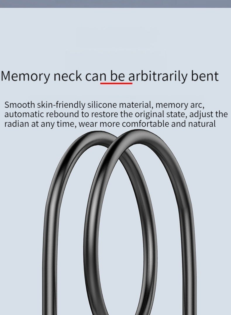 New hanging neck type wireless Bluetooth digital display earphones with long battery life and plug-in card in-ear sports earphones (black)  - Image 3
