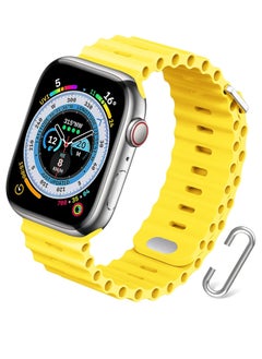 Generic Apple Watch Ocean Band 49mm 45mm 44mm 42mm Soft Silicone Yellow Colour  - Image 1