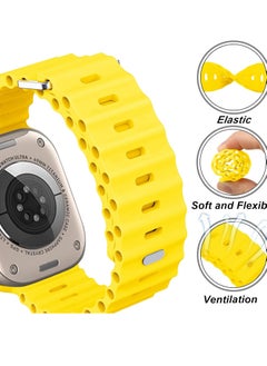 Generic Apple Watch Ocean Band 49mm 45mm 44mm 42mm Soft Silicone Yellow Colour  - Image 2
