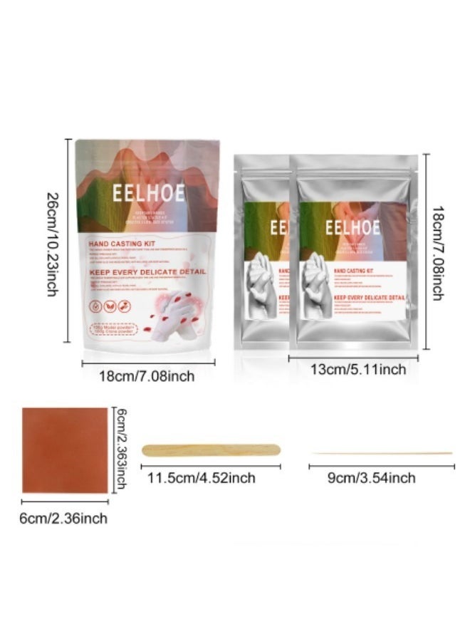 EELHOE - 100 جرام ثلاثية الأبعاد قالب الأيدي الصب أطقم استنساخ مسحوق نموذج مسحوق مع ورق الصنفرة وقضيب خلط للذكرى السنوية للزوجين قالب صب الأيدي ثلاثية الأبعاد - Image 1