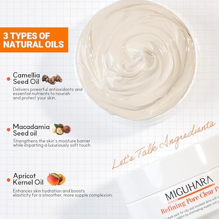MIGUHARA Refining Pore Clear Pack | Clay Face Mask | Pore Cleanser | Wash Off Mask Type | Hydrating Facial Mask for All Skin Types | Korean Beauty Skincare Product (150g/5.29 Oz.) - Image 3