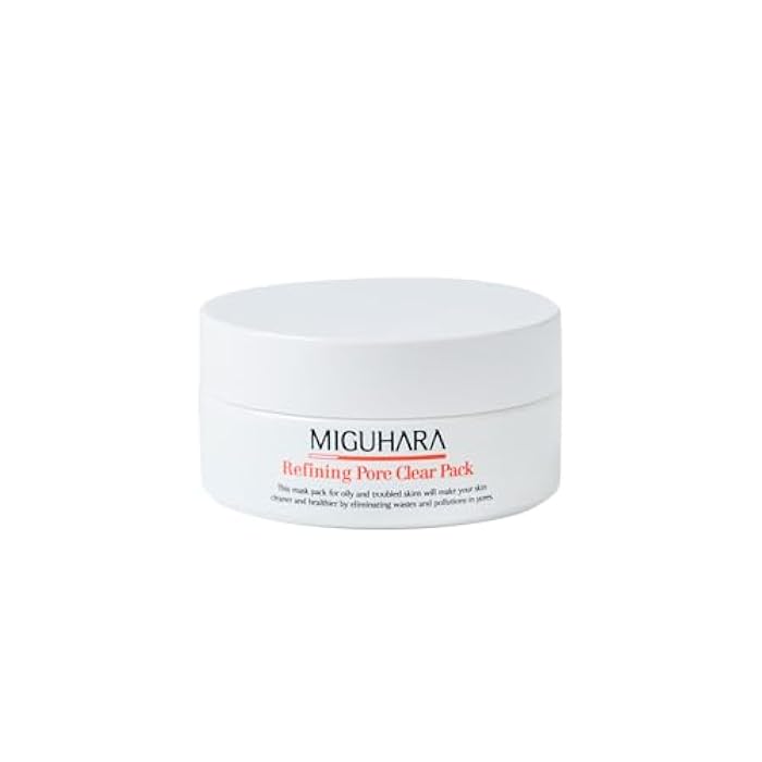 MIGUHARA Refining Pore Clear Pack | Clay Face Mask | Pore Cleanser | Wash Off Mask Type | Hydrating Facial Mask for All Skin Types | Korean Beauty Skincare Product (150g/5.29 Oz.) - Image 1