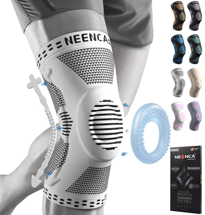 NEENCA Professional Knee Brace for Pain Relief, Medical Knee Support with Patella Pad & Side Stabilizers, Compression Knee Sleeve for Meniscus Tear, ACL, Joint Pain, Runner, Workout - FSA/HSA APPROVED - Image 1