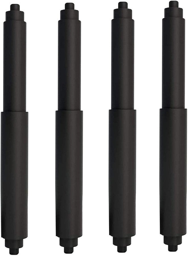 Toilet Paper Holder Roller 4pcs Black Color Plastic Toilet Tissue Flexible Holder Replacement Bathroom Plastic Spring Loaded Insert Spindle