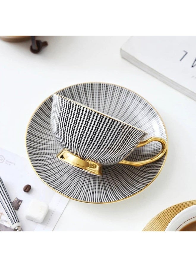 Mug with saucer made of ceramic and elegant design  - Image 1