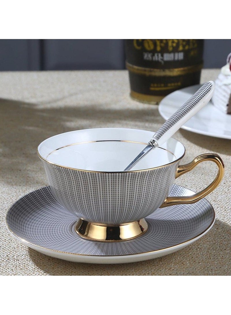Mug with saucer made of ceramic and elegant design  - Image 3