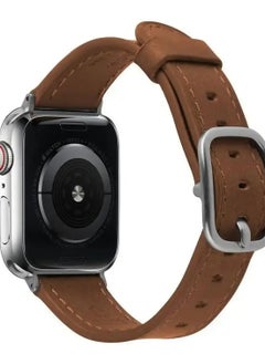 ديفيا Devia Real Leather Watch Band 38/40mm - Dark Brown  - Image 2