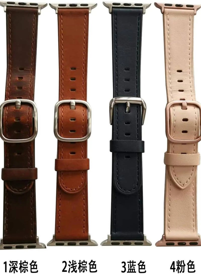 ديفيا Devia Real Leather Watch Band 38/40mm - Dark Brown - Image 3