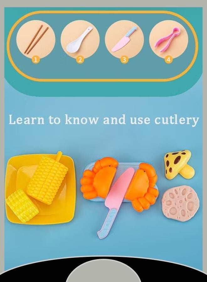 Lasola Kids Play Food Set,109PC Kids Kitchen Playset,Pretend Cooking Toy Set,Kitchen Pretend Play Accessories Toy,Kitchen Girl Toys Children Role Play Game Education, Learning Gift Cooking Toy Set for Girls Boys Kids - Image 5