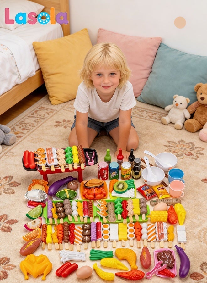 Lasola Kids Play Food Set,109PC Kids Kitchen Playset,Pretend Cooking Toy Set,Kitchen Pretend Play Accessories Toy,Kitchen Girl Toys Children Role Play Game Education, Learning Gift Cooking Toy Set for Girls Boys Kids - Image 3