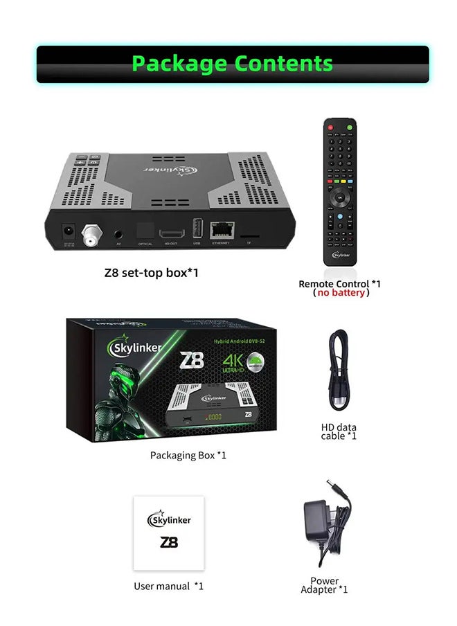 4K Android OTT+ DVB-S2+DVB-T2 Hybrid TV Box BT Remote 5G Wifi 2+16GB FTA Satellite Terrestrial TV Receivers Set Top Box