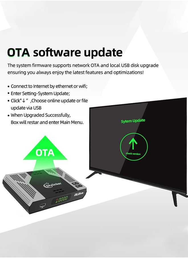 4K Android OTT+ DVB-S2+DVB-T2 Hybrid TV Box BT Remote 5G Wifi 2+16GB FTA Satellite Terrestrial TV Receivers Set Top Box