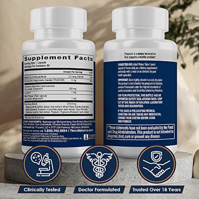 Prosvent Advanced Prostate Support Ultra - Natural Supplement with Saw Palmetto, Pygeum, Lycopene, Stinging Nettle, Beta Sitosterol, Cranberry and More to Ease Urinary Frequency & Urgency (60 Count) - Image 2