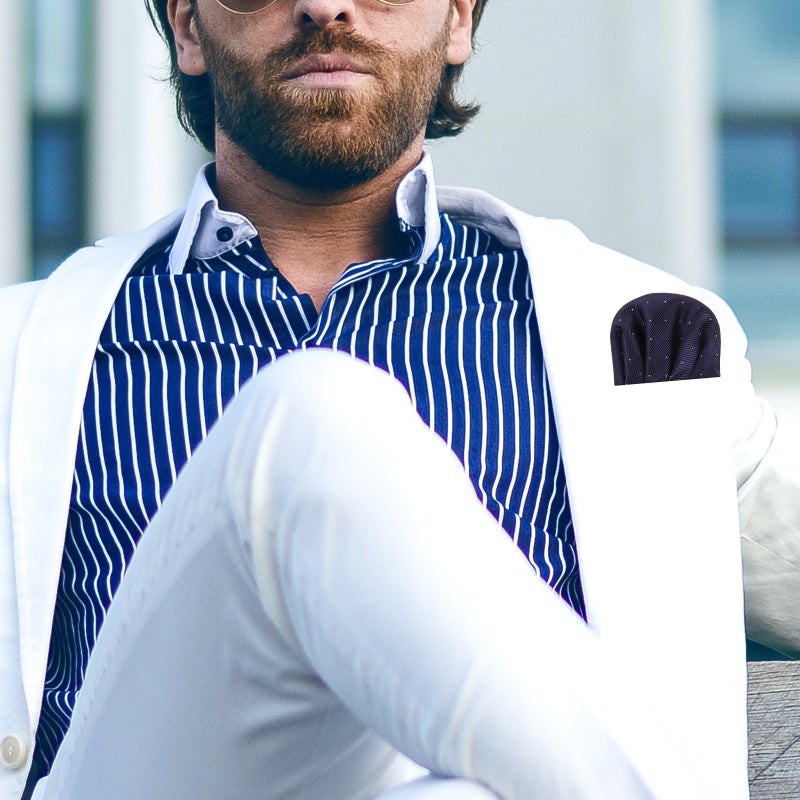 Mens Pocket Squares, Pre-folded for Suit Breast Pockets, Durable Polyester Material - Image 5
