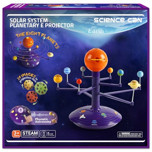 Science Can مجموعة نموذج النظام الشمسي للأطفال، نموذج علم الفلك المتحدث مع 8 كواكب، جهاز عرض كوكبي مع ألعاب فضاء STEM للأطفال من 3 إلى 5 سنوات - Image 1