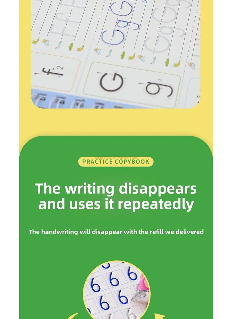 Sank Magic 4 Books/set Magic Copybook Reusable Practice Writing Pen Groove Alphabet Wordpad drawing english Words Calligraphy - Image 4