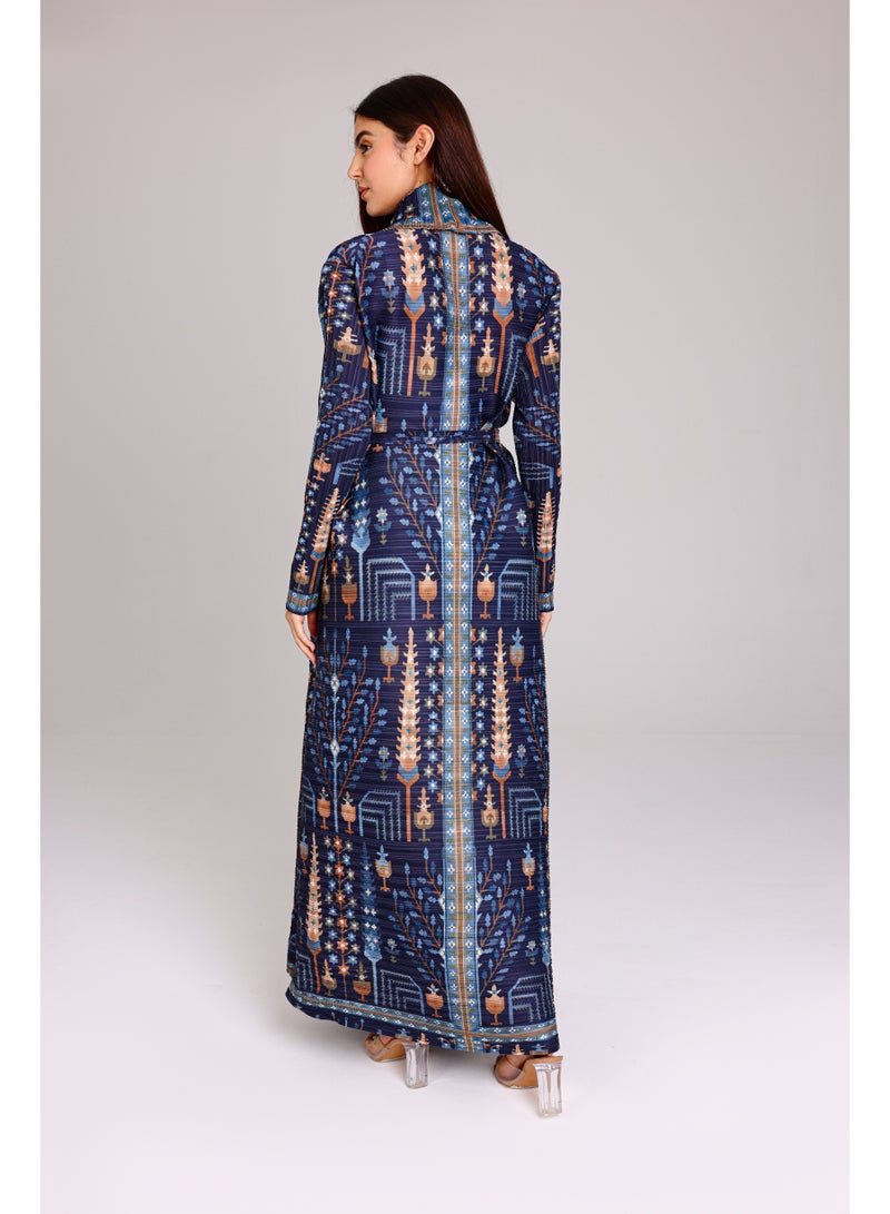 اكسا عباية ملونة نقوش بوهيمية غامقة ملونة - Image 4