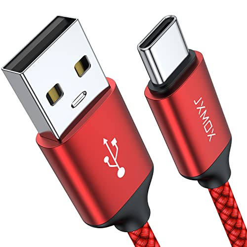 JXMOX USB Type C Cable,USB A to USB C 3A Fast Charging (3.3ft 2-Pack) Braided Charge Cord Compatible with iPhone 15 16 Pro Max,Samsung Galaxy S20 S10 S9 S8,Note 9 8,A11 A20 A51,LG V30 V35,Moto Z2 Z3 (Red) - Image 1
