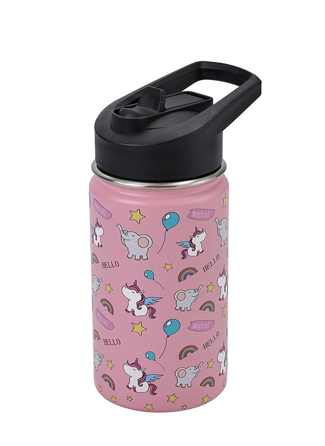 Stainless Steel Children's Water Bottle -Pink with Unicorn Pattern- Durable Insulated 12 oz Kids Drink Bottle with BPA-Free Leak-Proof Lid for School Travel Outdoor Activities and Everyday Use - pzsku/Z0DFE916A2EBA43A9B00BZ/45/_/1724657202/98f908ea-8e77-494a-80ee-341d797986ca