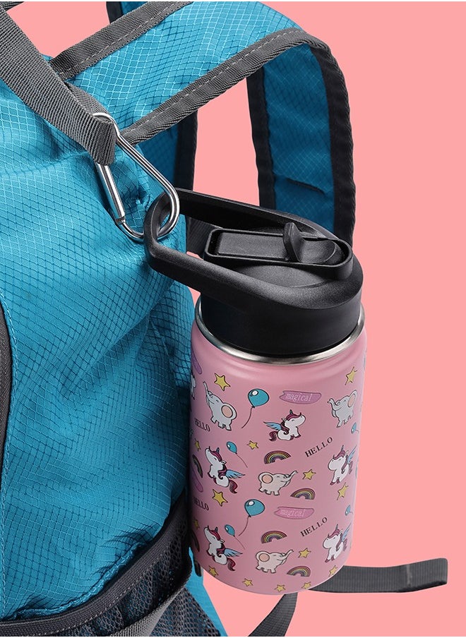 Stainless Steel Children's Water Bottle -Pink with Unicorn Pattern- Durable Insulated 12 oz Kids Drink Bottle with BPA-Free Leak-Proof Lid for School Travel Outdoor Activities and Everyday Use - pzsku/Z0DFE916A2EBA43A9B00BZ/45/_/1724660661/a20373c0-2923-4e14-8d6d-337158297687