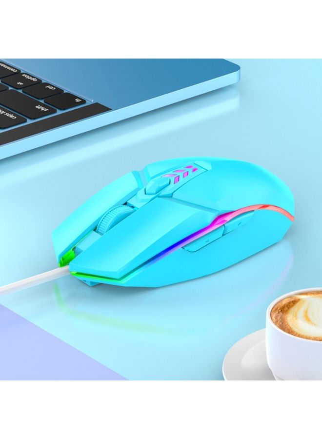 BURAQ S700 Colorful Light USB Wired Office Gaming Mouse (Blue)  - Image 1