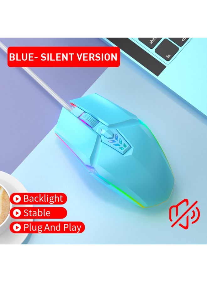 BURAQ S700 Colorful Light USB Wired Office Gaming Mouse (Blue)  - Image 2