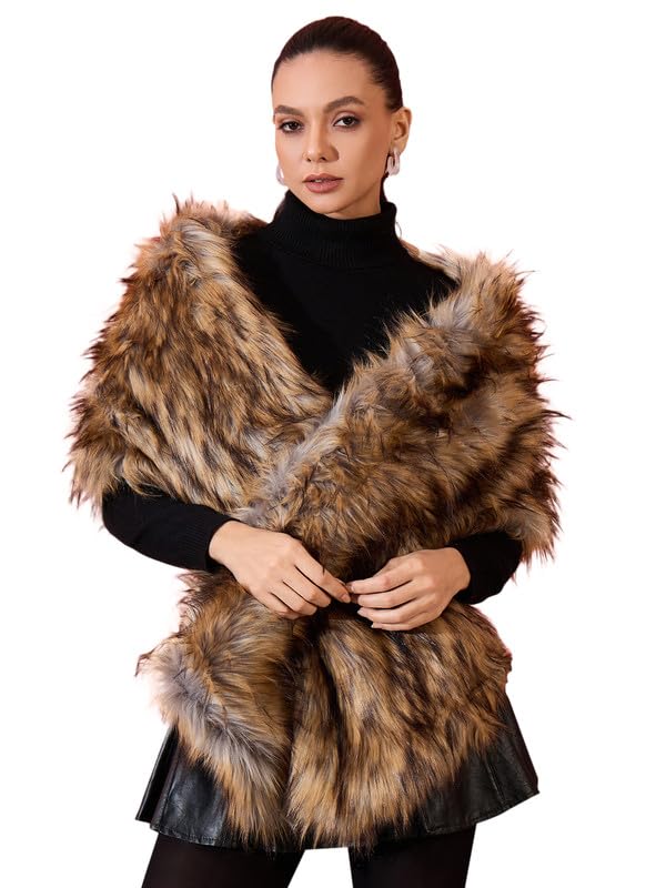 InWeave Winter Beige Faux Cape - Image 1