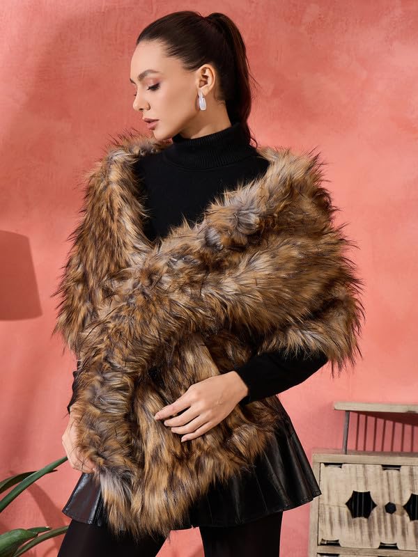 InWeave Winter Beige Faux Cape - Image 3