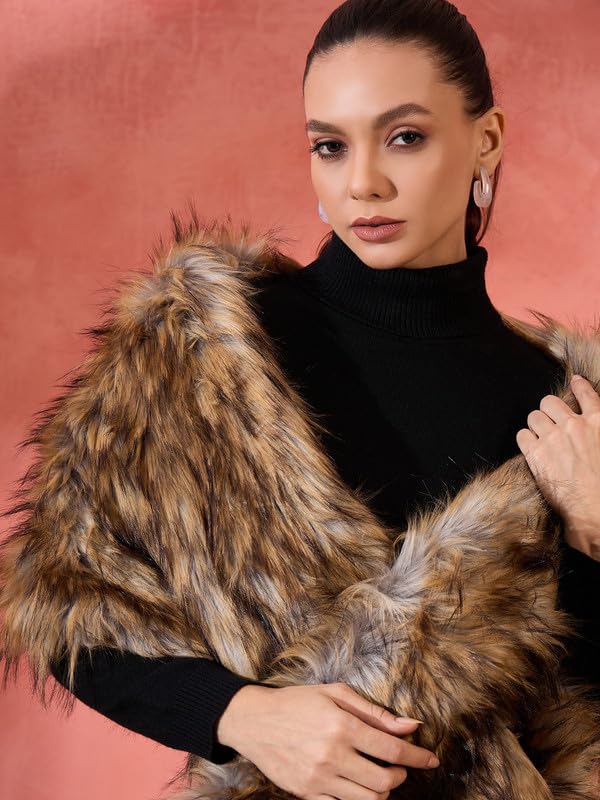 InWeave Winter Beige Faux Cape - Image 5
