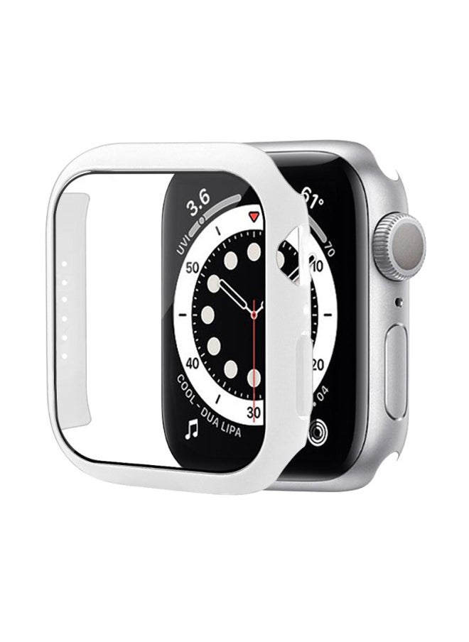 Applicable To Apple Iwatch8/9/10 Watch Case PC Case Film Integrated Protective Case Ultra3 49mm Protective Case-Color:White-Exterior Dimension:S10 46mm With Packaging