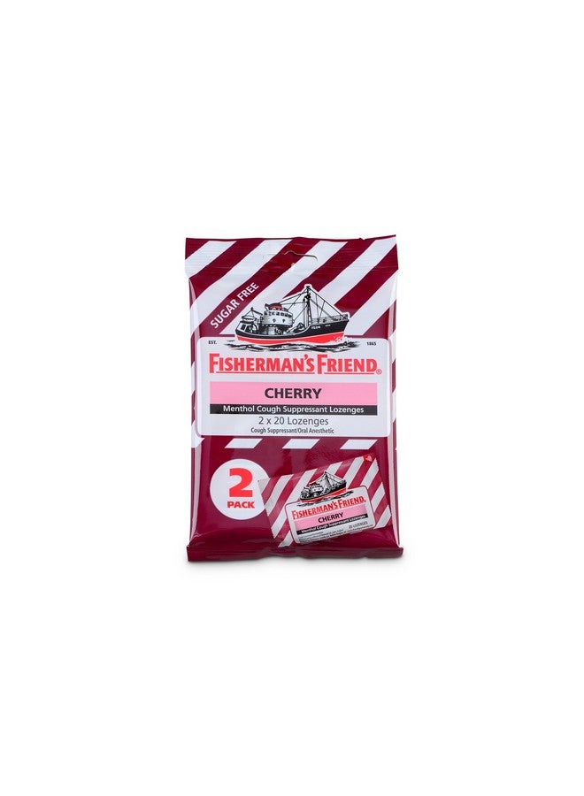فيشرمانز فريند أقراص السعال من Fisherman's Friend، أقراص استحلاب مثبطة للسعال والتهاب الحلق، بنكهة الكرز والمنثول الخالية من السكر، 40 قرصًا  - Image 1