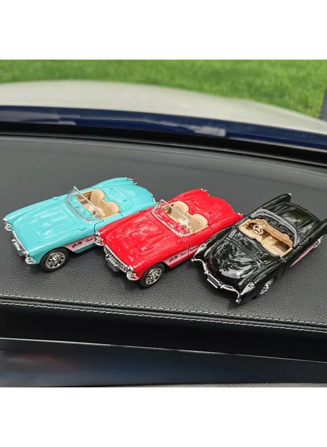 Black Vintage Classic Sports Car Model Opening Hood Chrome Engine Alloy Construction Decor Gift - Image 5