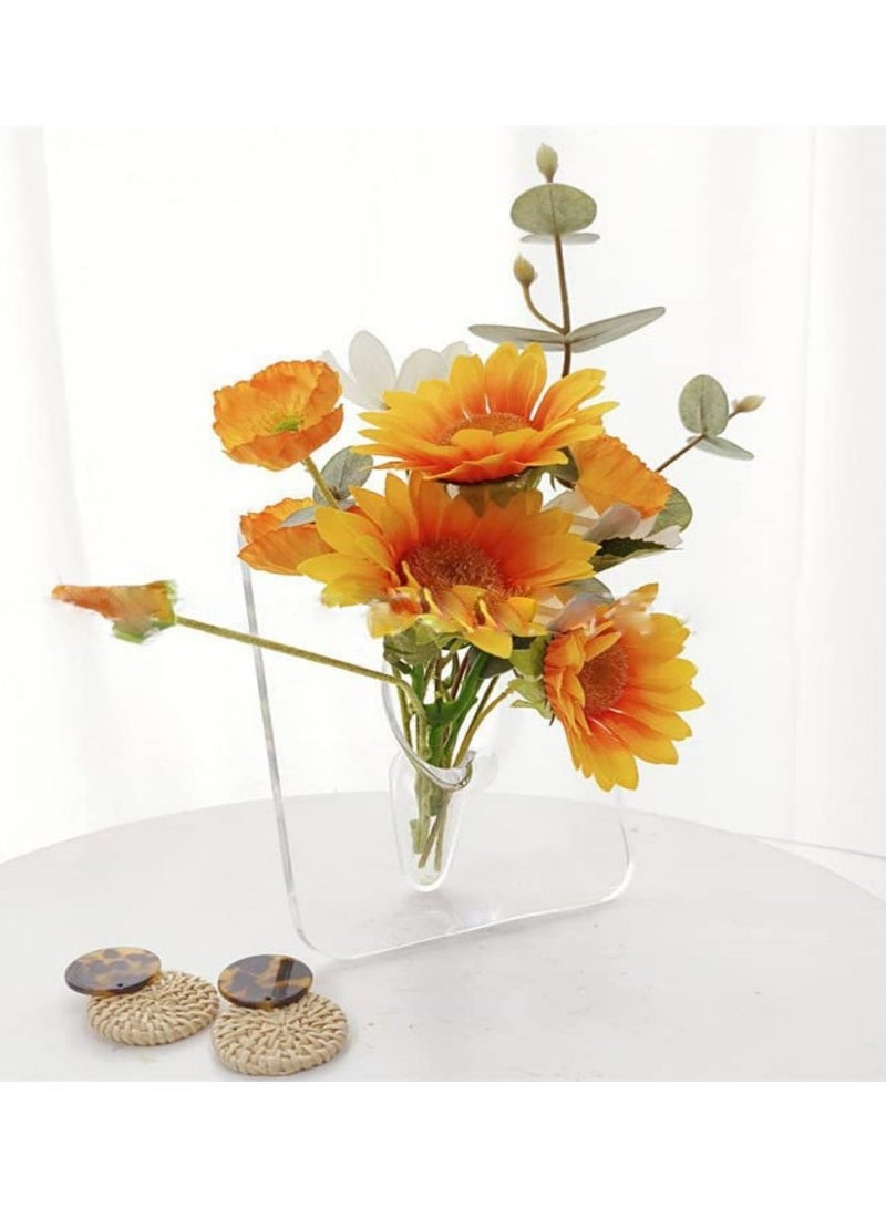 Tabletop Vase,Photo Frame Vase,Transparent Clear Modern Acrylic Vase,Propagation Vase,5.9 L x 3.1 W x 7.8 H in,Not Plants Included - Image 1