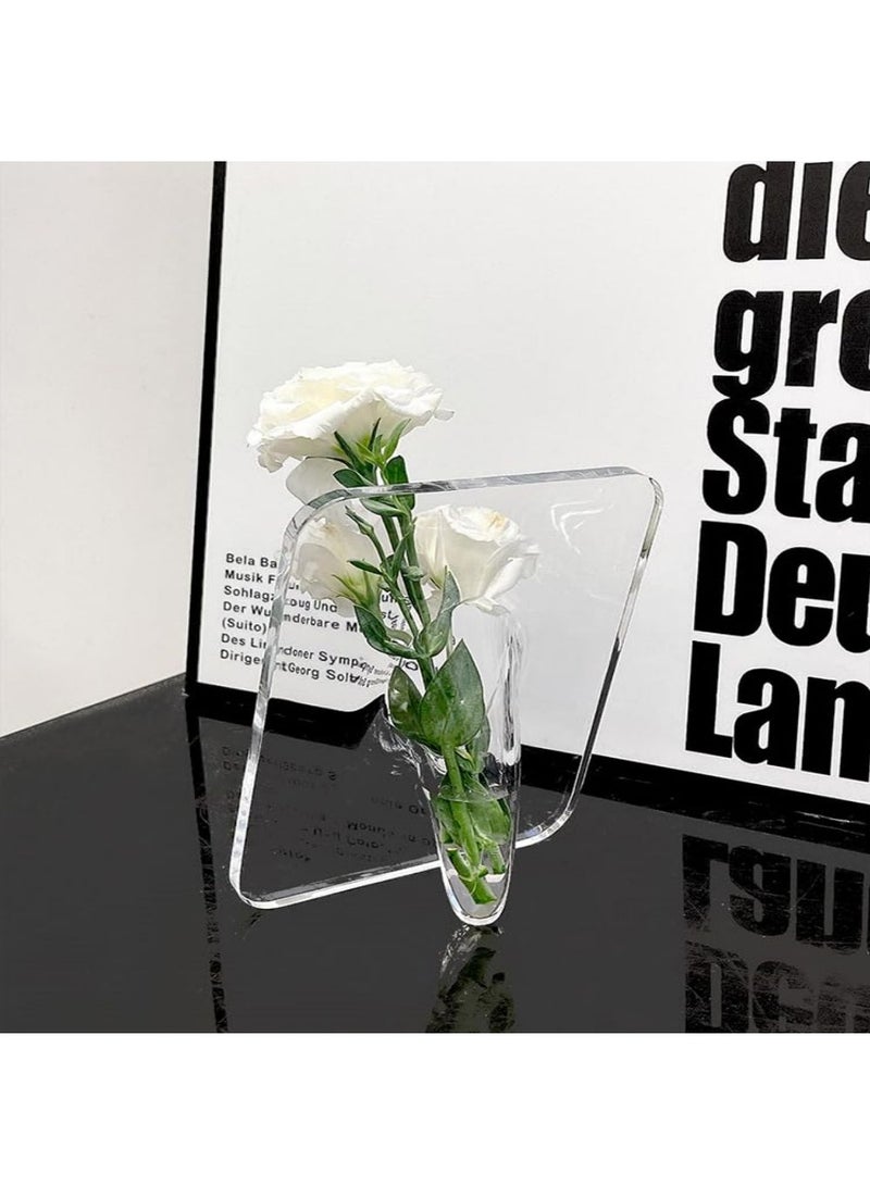 Tabletop Vase,Photo Frame Vase,Transparent Clear Modern Acrylic Vase,Propagation Vase,5.9 L x 3.1 W x 7.8 H in,Not Plants Included - Image 5