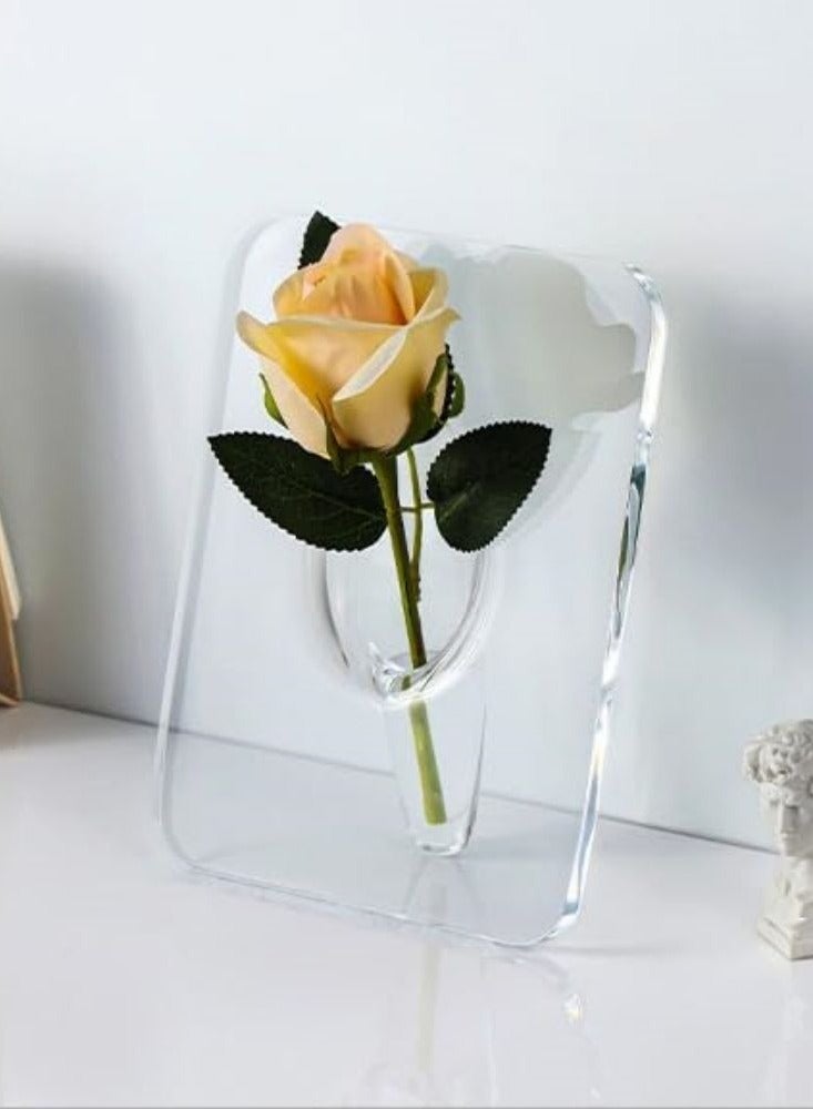 Tabletop Vase,Photo Frame Vase,Transparent Clear Modern Acrylic Vase,Propagation Vase,5.9 L x 3.1 W x 7.8 H in,Not Plants Included - Image 2