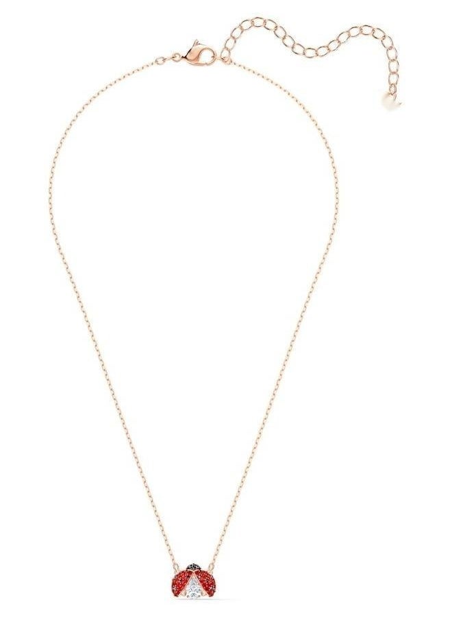 Women's Gold Rhodium Plated Dancing Ladybug Necklace
