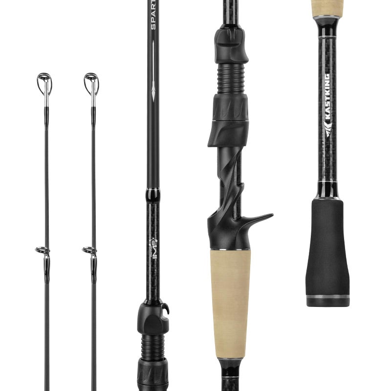 KastKing Spartacus II Plus Twin-Tip Spinning & Casting Rods, IM6 Graphite Blanks, Stainless Steel Frame with Zirconium Oxide Rings, 2-Piece Rods with Extra Tip Section, PTS, No-Slip Grip, Hook Keeper - Image 1
