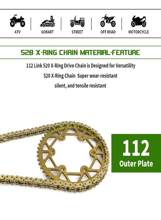 WEICHENGXIN Gold 520 X-Ring Chain 112 Links - UniversalEnhanced Durability & Performance - Image 2