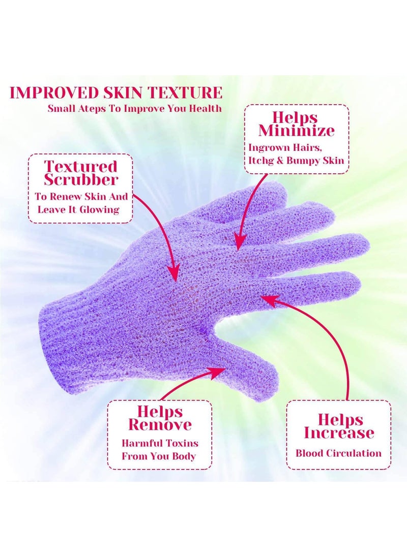 Prostuff.in Prostuffin Bath Exfoliating Gloves Body Scrubber Gloves Wash Skin Cleaner Shower Bath Glove For Showerspamassage Body Scrubsdead Skin Cell Remover Multicolor 2 Pair  - Image 5