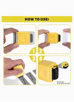 Y&D Roller Stamp Protection Identity Theft Stamps for Confidential Security Stamp, Anti and Privacy Safety, Perfect (Yellow)  - Image 2